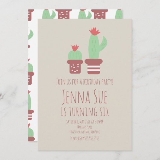 Moderne gepottete Pflanze Geburtstagsparty (Vorne/Hinten)