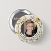 Moderne gepresste Blumen Erinnerungsfoto Button (Vorne & Hinten)