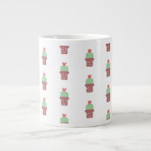 Moderne gepunktete Pflanze Jumbo-Tasse (Vorderseite)