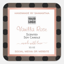 Moderne, gepunktete Produktverpackungsmarken mit b Quadratischer Aufkleber