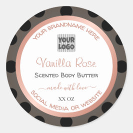 Moderne, gepunktete Produktverpackungsmarken mit b Runder Aufkleber