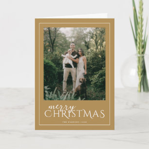 Moderne gerahmte Frohe Weihnachten Foto Senf