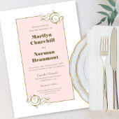 Moderne Gerahmte Rosa Hochzeit Einladung