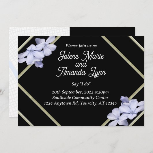 Moderne Gerahmte Wildblumen Hochzeitsfeiern Einladung (Vorne/Hinten)