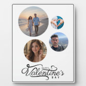 Moderne gerundete Fotocollage Valentinens Geschenk Fotoplatte (Vorderseite)