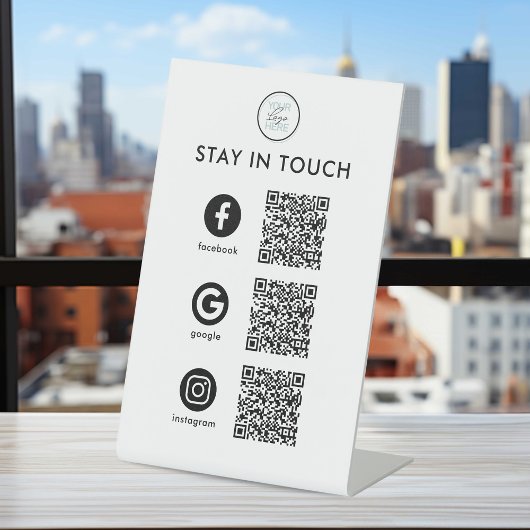 Moderne Geschäft QR-Code-Podiumsschild Sockelschild