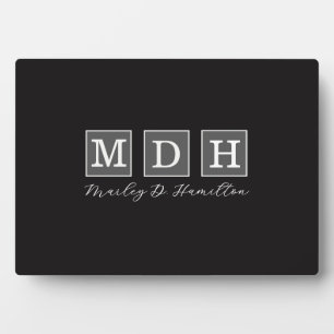 Moderne geschäftliche monogrammierte Namen Fotoplatte