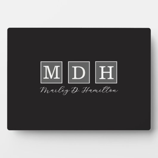 Moderne geschäftliche monogrammierte Namen Fotoplatte (Vorderseite)