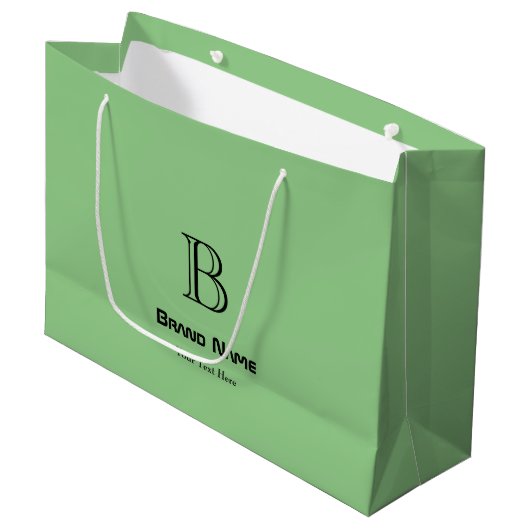 Moderne Geschäftsetikette Minimalistisch Große Geschenktüte (Vorderseite Schrägansicht)
