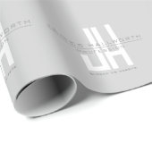 Moderne Geschäftsinitialen in Grau Geschenkpapier (Rolleneckpunkt)