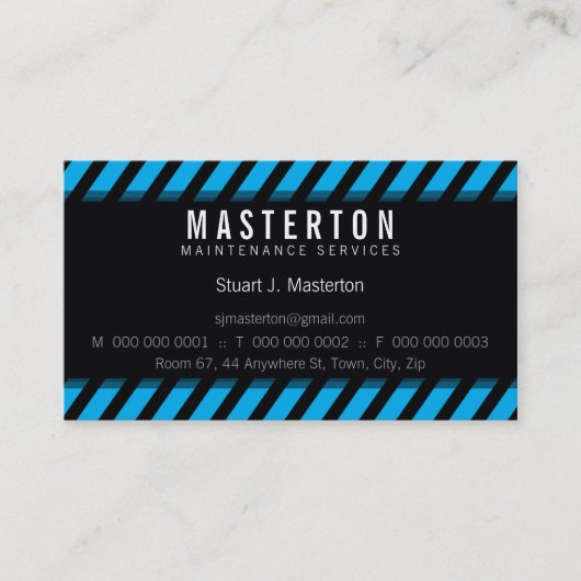 MODERNE GESCHÄFTSKARTE: Warnstreifen 1 Visitenkarte (Vorderseite)