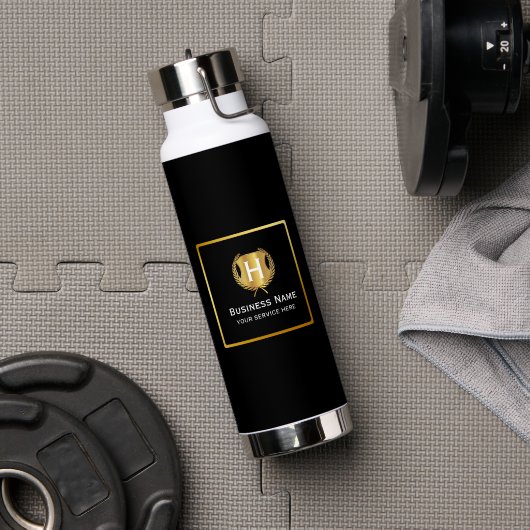 Moderne Geschäftslogo-Werbebranding Trinkflasche (Fitnesstudio (gedreht))