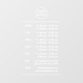 Moderne Geschäftsöffnungszeiten mit Break-Logo Fensteraufkleber (Blatt)