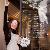 Moderne Geschäftsöffnungszeiten mit Break-Logo Fensteraufkleber