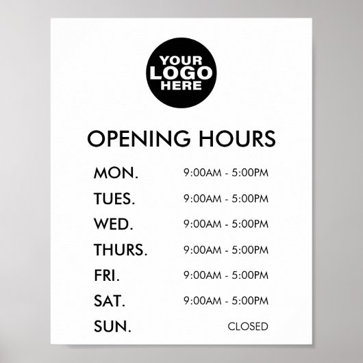 Moderne Geschäftszeiten für minimale Logos Poster (Vorne)