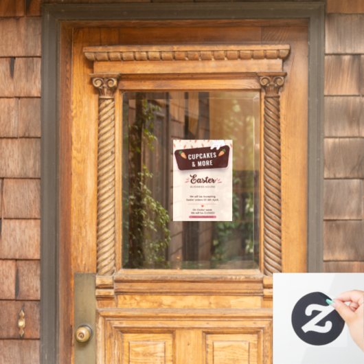 Moderne Geschäftszeiten für Ostern Fensteraufkleber (Haustür)