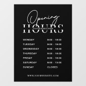 Moderne Geschäftszeiten für Schwarze Logos Fensteraufkleber (Blatt)