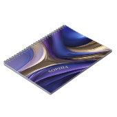 Moderne Geschenke für Ihr Blau, Lila und Gold Notizblock (Linke Seite)