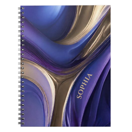Moderne Geschenke für Ihr Blau, Lila und Gold Notizblock (Vorderseite)