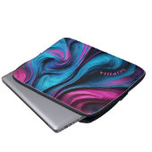 Moderne Geschenke für Ihr Blau und Fuchsia- Laptopschutzhülle (Vorne Knopf)