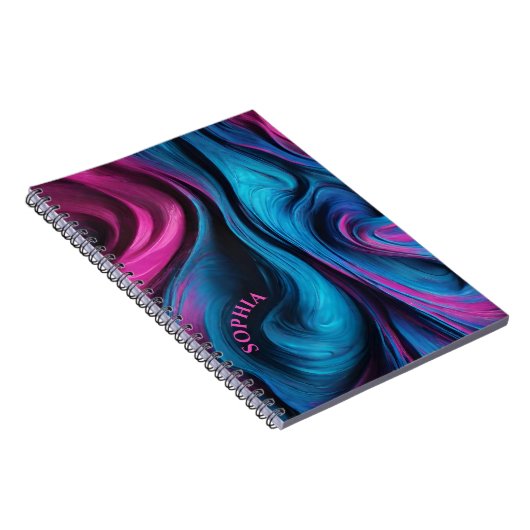 Moderne Geschenke für Ihr Blau und Fuchsia Notizblock (Rechte Seite)