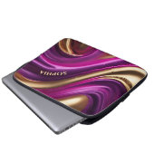 Moderne Geschenke für ihr Lila Rosa und Gold- Laptopschutzhülle (Vorne Knopf)