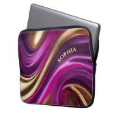 Moderne Geschenke für ihr Lila Rosa und Gold- Laptopschutzhülle (Vorderseite Links)