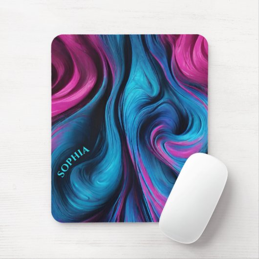 Moderne Geschenke für ihre - blau und rosa- Mousepad (Mit Mouse)