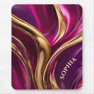 Moderne Geschenke für ihre - Fuchsia Lila und Gold Mousepad