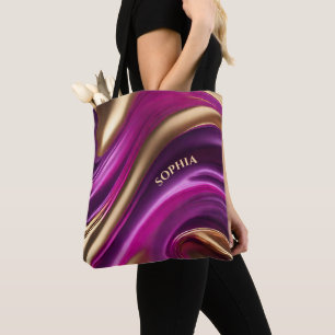 Moderne Geschenke für ihre Fuchsien Lila und Gold- Tasche