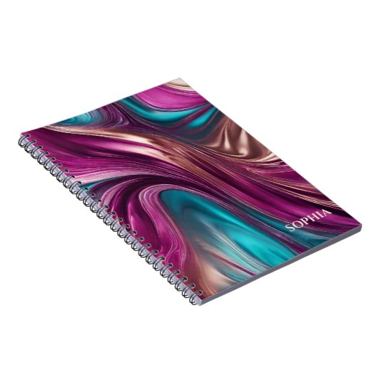 Moderne Geschenke für Ihre Magenta, Türkis und Gol Notizblock (Rechte Seite)