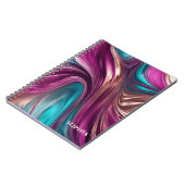 Moderne Geschenke für Ihre Magenta, Türkis und Gol Notizblock (Linke Seite)