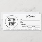 Moderne Geschenkgutschein-Visitenkarte mit Logo (Vorderseite)