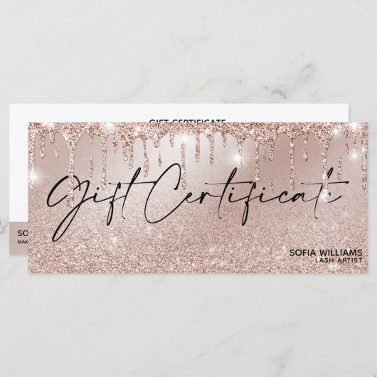 Moderne Geschenkgutscheine der Rose Driving gold (Vorne/Hinten)