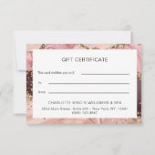 Moderne Geschenkgutscheine für Glitzer (Rückseite)