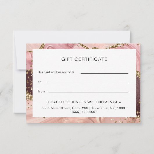 Moderne Geschenkgutscheine für Glitzer (Rückseite)