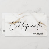 Moderne Geschenkkarte für Goldmarmor (Vorne/Hinten)