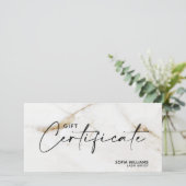 Moderne Geschenkkarte für Goldmarmor (Stehend Vorderseite)