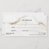 Moderne Geschenkkarte für Goldmarmor (Rückseite)