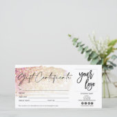 Moderne Geschenkkarte in Rosa - Logo (Stehend Vorderseite)