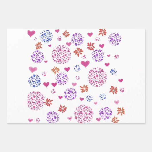 Moderne Geschenkpapier-Flachblatt-Set aus 3 Geschenkpapier Set (Vorderseite)