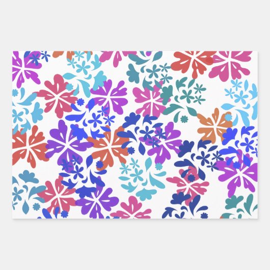 Moderne Geschenkpapier-Flachblatt-Set aus 3 Geschenkpapier Set (Vorderseite)
