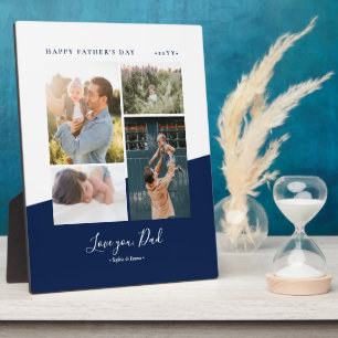Moderne Geschenkplakette zum Vatertag mit Fotocoll Fotoplatte