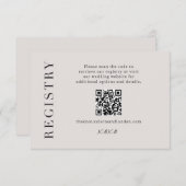Moderne Geschenkregistrierung Hochzeitsszenario QR Begleitkarte (Vorne/Hinten)