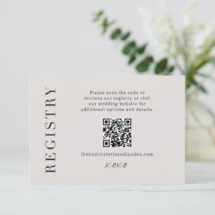 Moderne Geschenkregistrierung Hochzeitsszenario QR Begleitkarte
