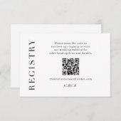 Moderne Geschenkregistrierung Hochzeitsszenario QR Begleitkarte (Vorne/Hinten)