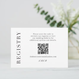 Moderne Geschenkregistrierung Hochzeitsszenario QR Begleitkarte