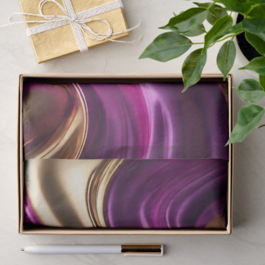 Moderne Geschenkwrapping Fuchsia Lila und Gold- Seidenpapier (Geschenk)