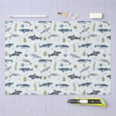 Moderne Geschichte der Aquarellwale Seidenpapier (Handwerk)