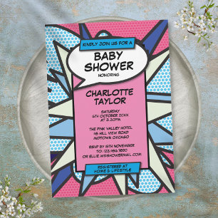 Moderne geschlechtsneutrale rosa blaue Babyparty Einladung